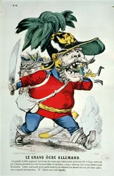 Der riesige deutsche Oger, Karikatur von Otto von Bismarck (1815-98)